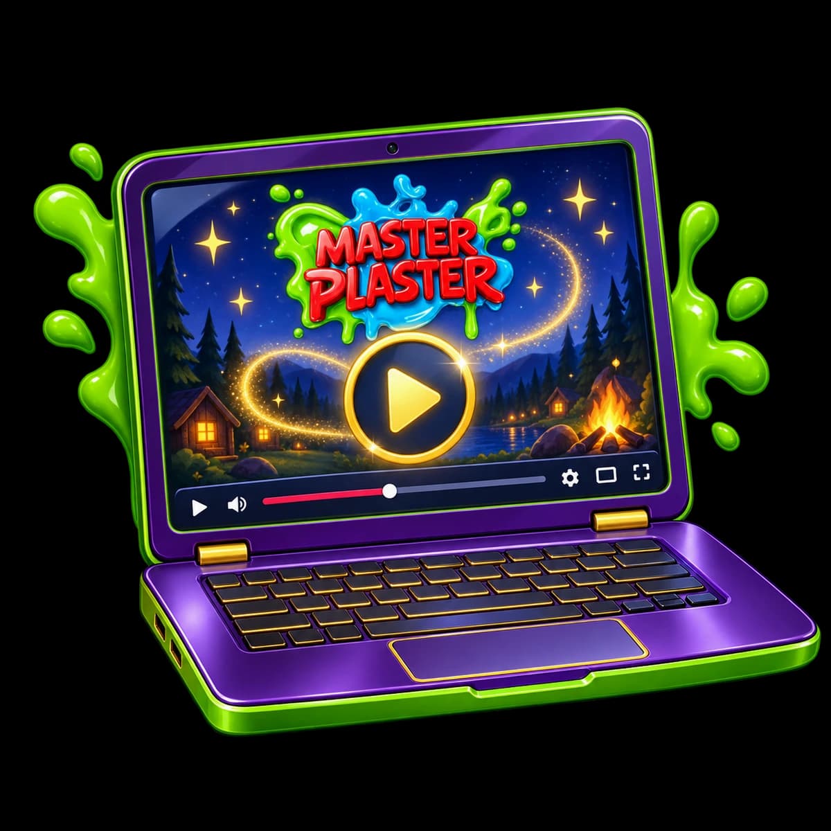 Laptop showing Master Plaster tutorial guidance