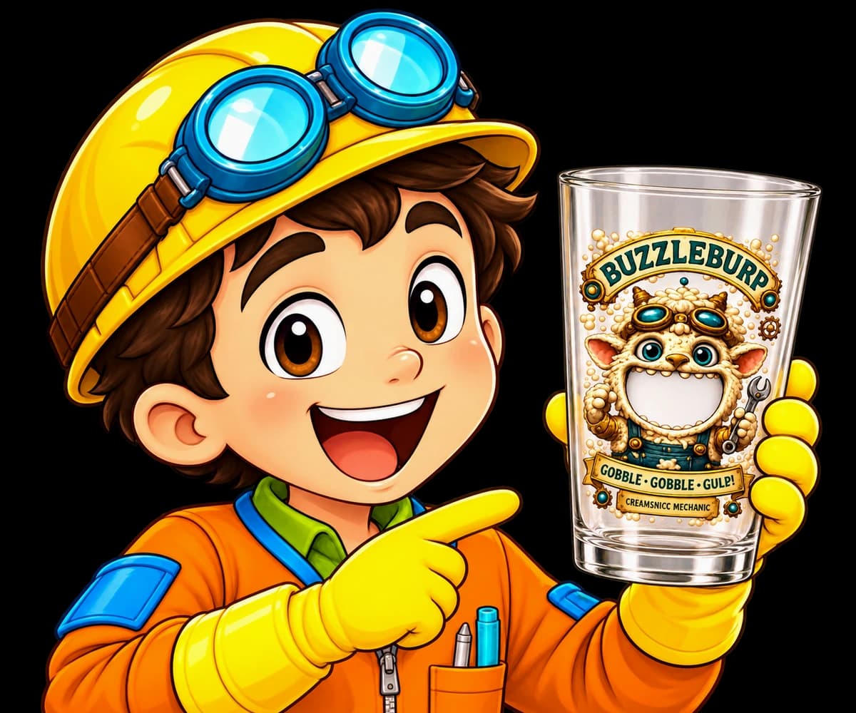 Illustrated camper holding the Buzzleburp goblet