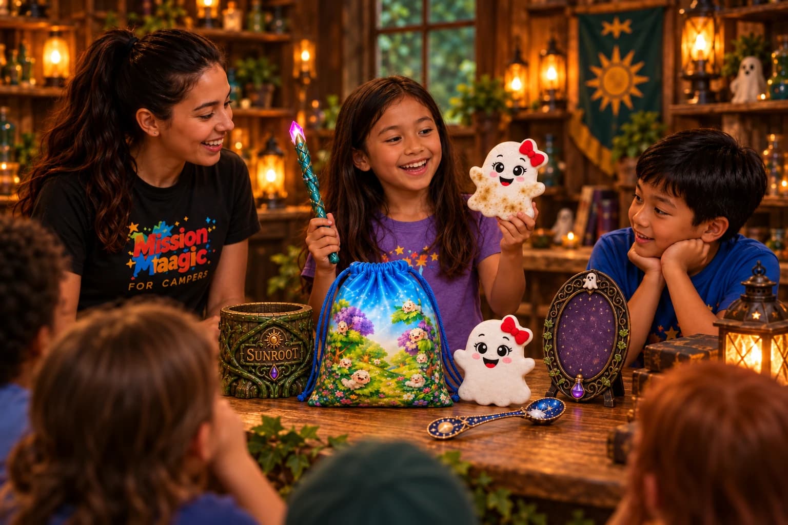 A camper sharing her magic and story with a supportive audience