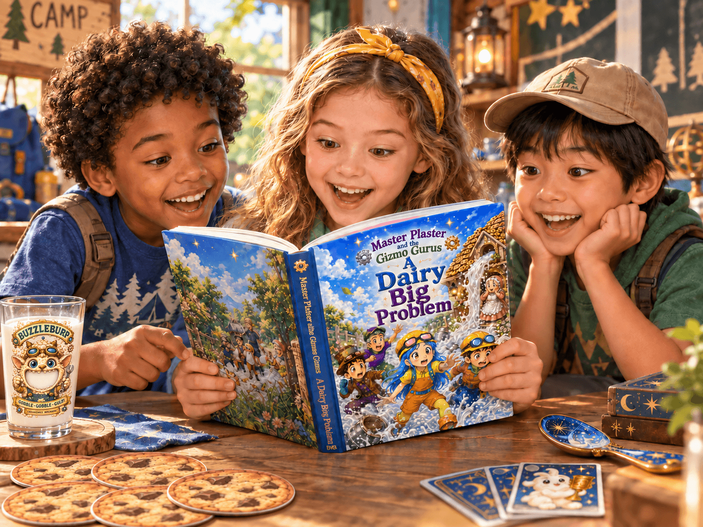 Three campers discovering A Dairy Big Problem together
