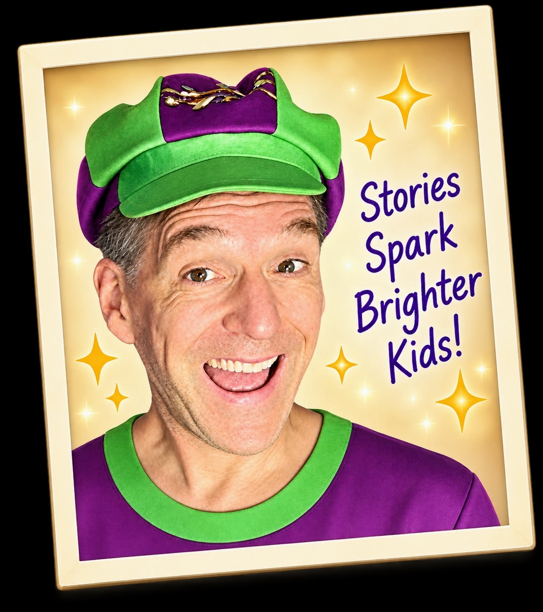 Todd Plaster, with the message Stories Spark Brighter Kids!