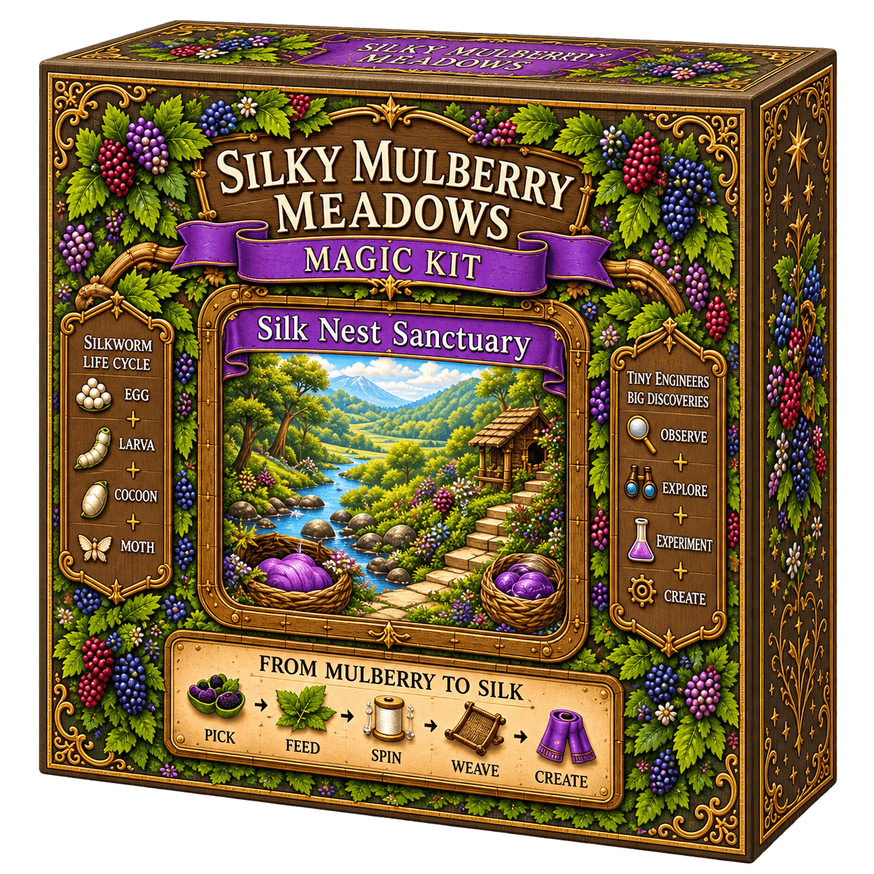 Silky Mulberry Meadows magic kit box