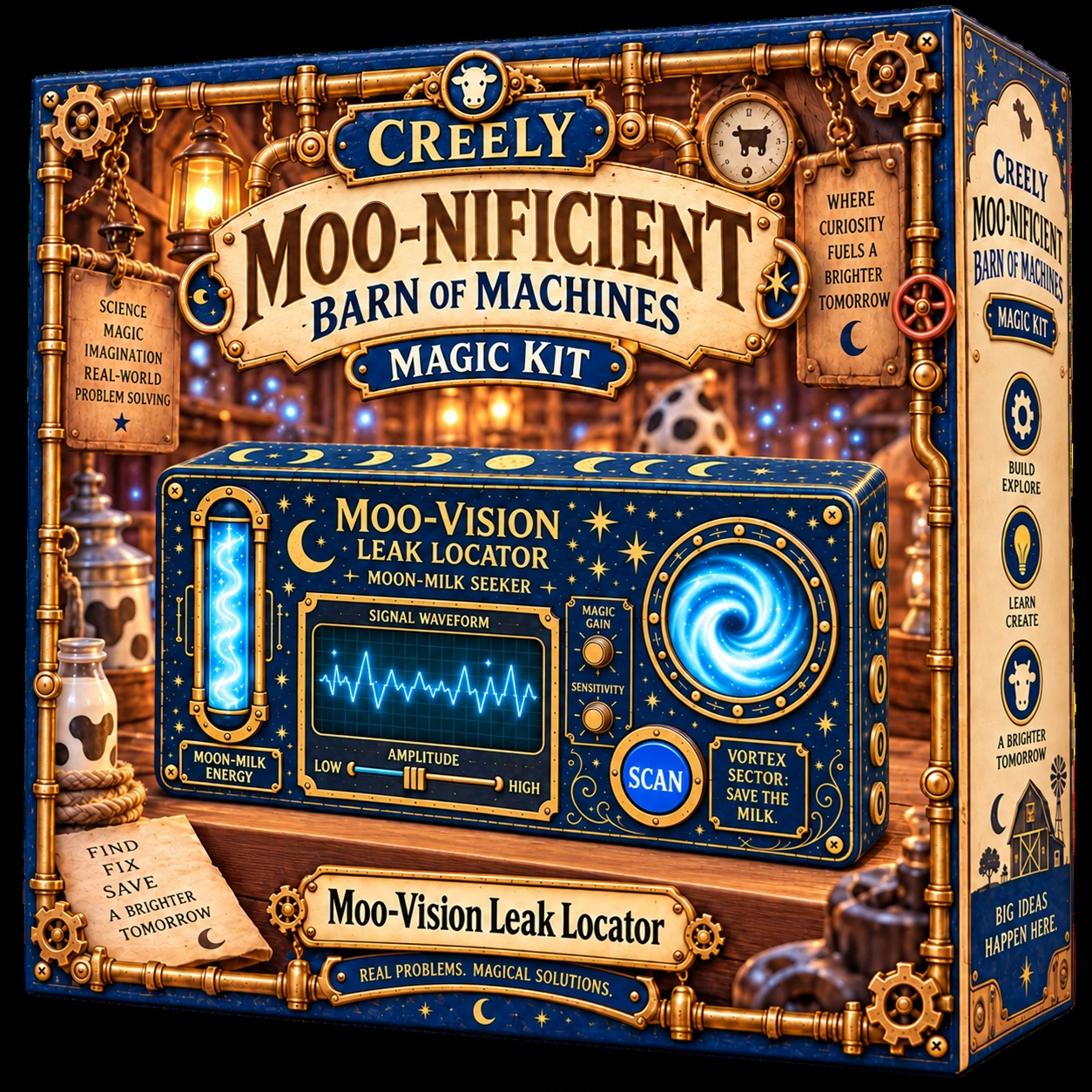 Creely Moo-Nificient Barn of Machines take-home magic kit